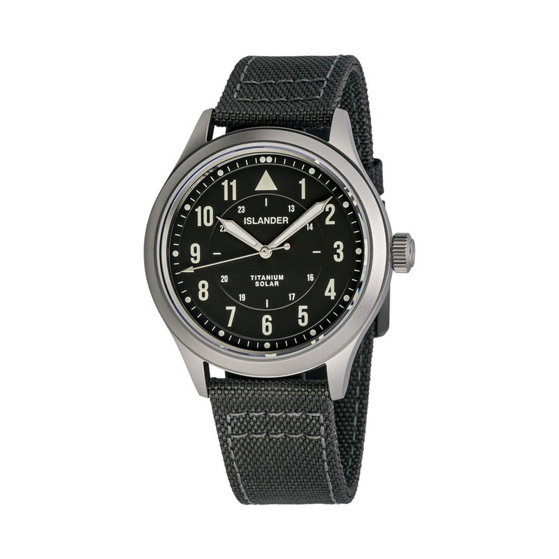Islander Babylon HV1000 Titanium Solar Field Watch with Charcoal Dial #ISL-336
