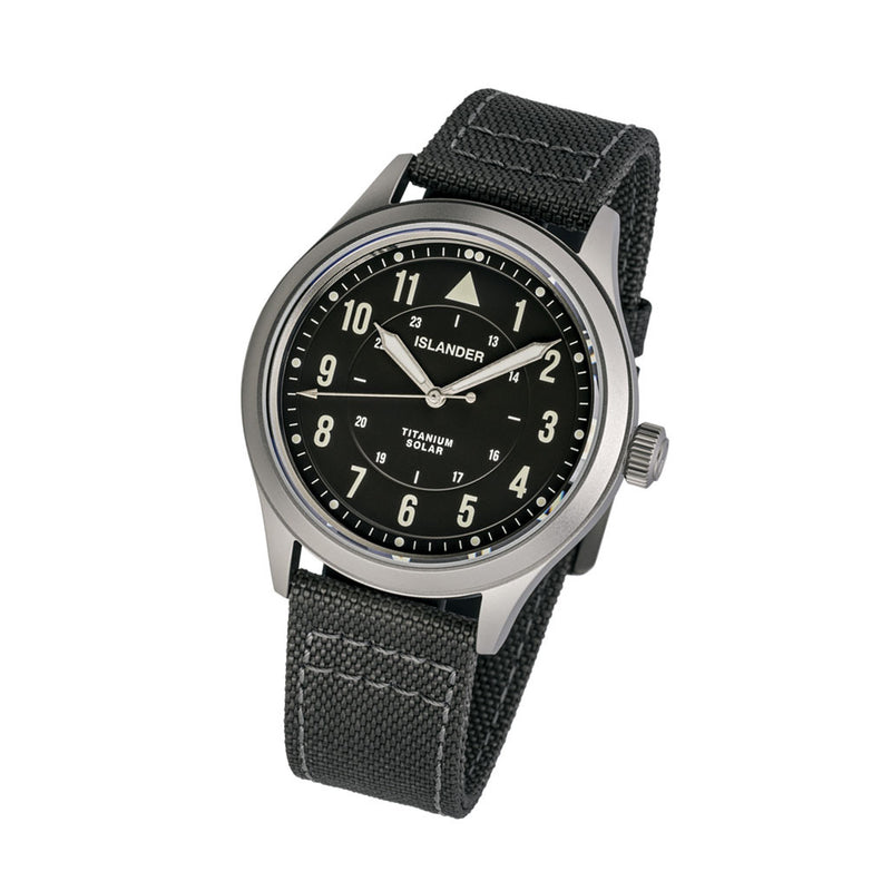 Islander Babylon HV1000 Titanium Solar Field Watch with Charcoal Dial #ISL-336