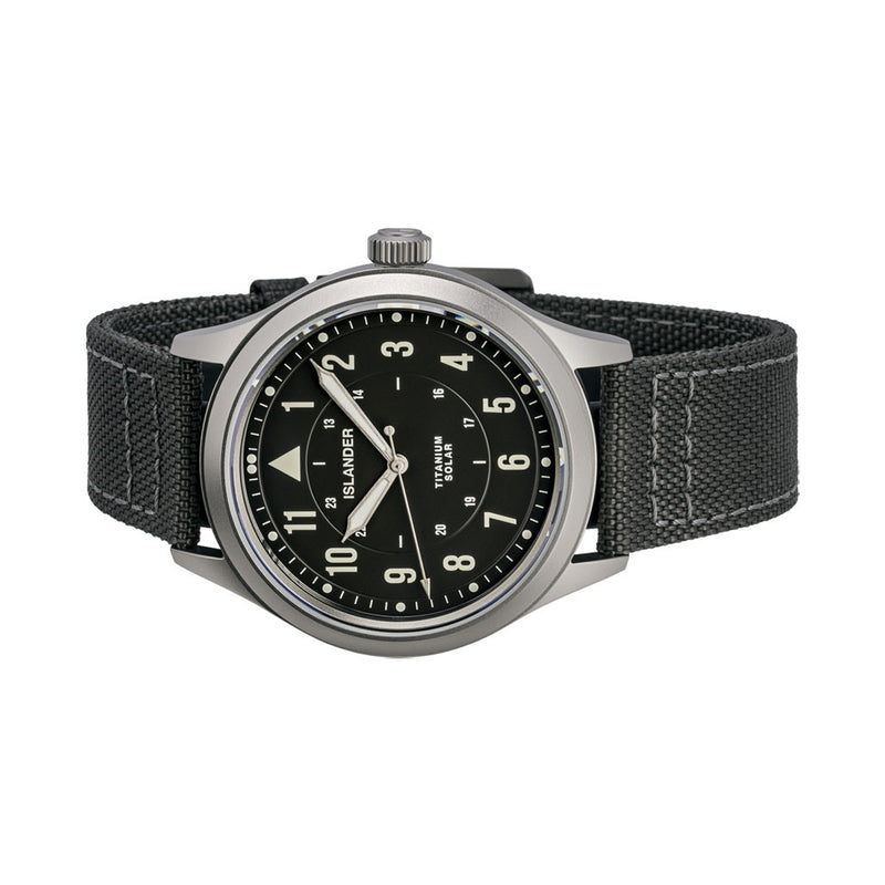 Islander Babylon HV1000 Titanium Solar Field Watch with Charcoal Dial #ISL-336
