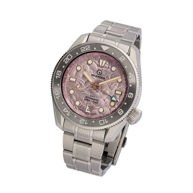 Islander JFK Automatic GMT Watch with Cherry Blossom Dial #ISL-337