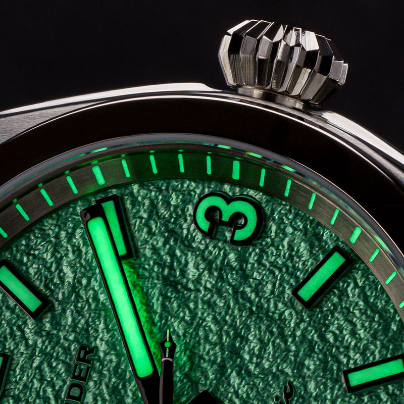 Islander Brookville Calligraphy Edition Watch with Green Parchment Dial #ISL-339