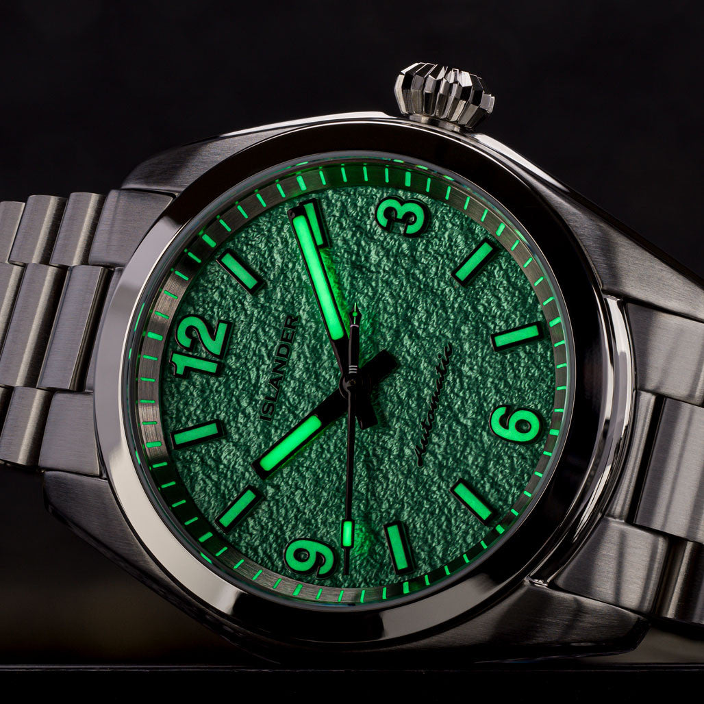 Islander Brookville Calligraphy Edition Watch with Green Parchment