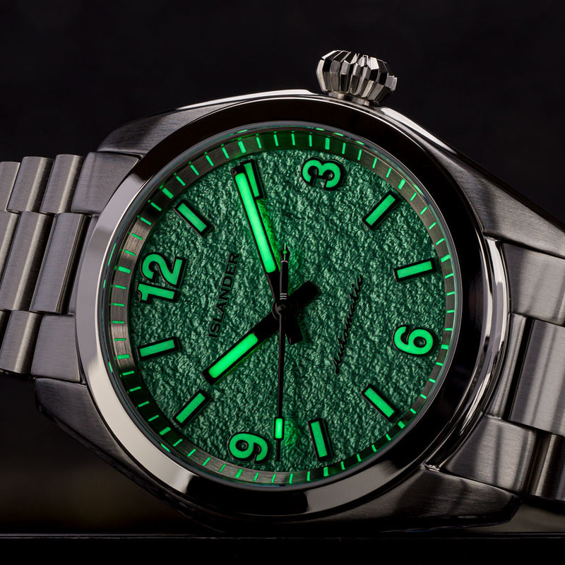 Islander Brookville Calligraphy Edition Watch with Green Parchment Dial #ISL-339