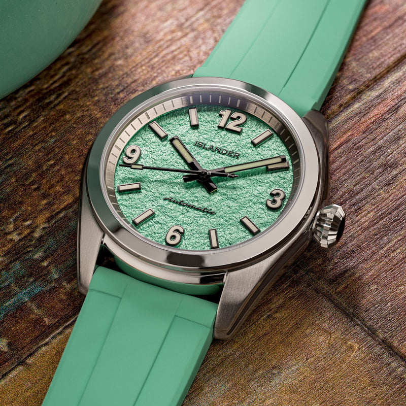 Islander Brookville Calligraphy Edition Watch with Green Parchment Dial #ISL-339
