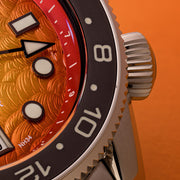 Islander JFK Automatic GMT Watch with Sunset Orange Dial #ISL-356