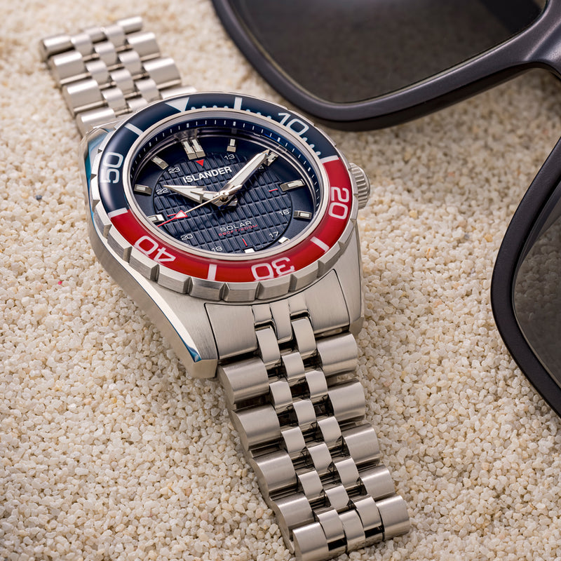 Islander Saltaire 38mm Solar Dive Watch with Blue Dial #ISL-357