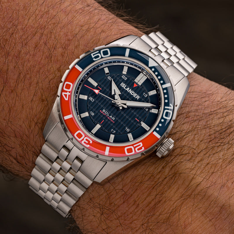 Islander Saltaire 38mm Solar Dive Watch with Blue Dial #ISL-357