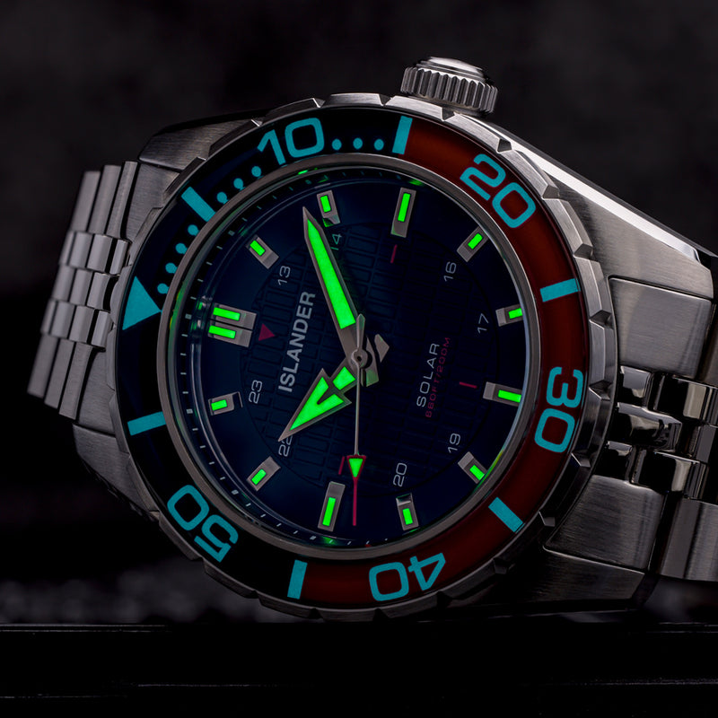 Islander Saltaire 38mm Solar Dive Watch with Blue Dial #ISL-357