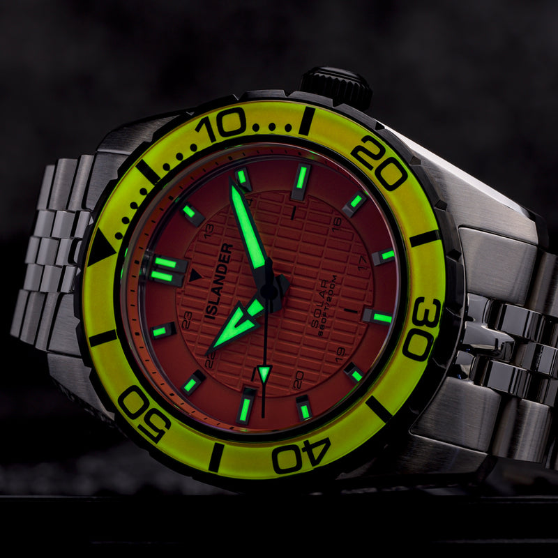 Islander Saltaire 38mm Solar Dive Watch with Orange Dial #ISL-358