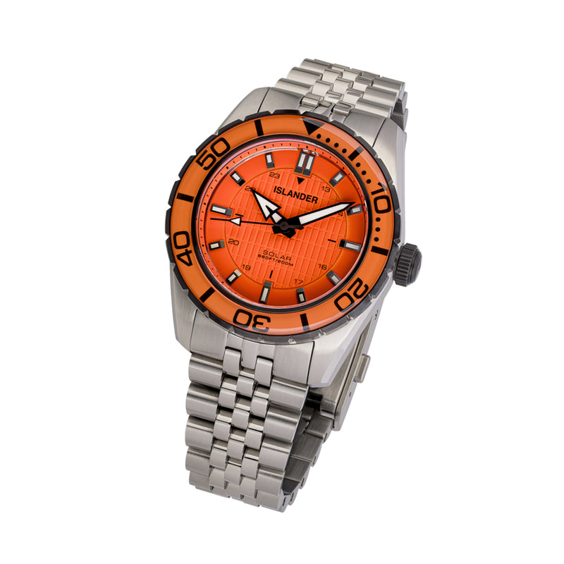 Islander Saltaire 38mm Solar Dive Watch with Orange Dial #ISL-358