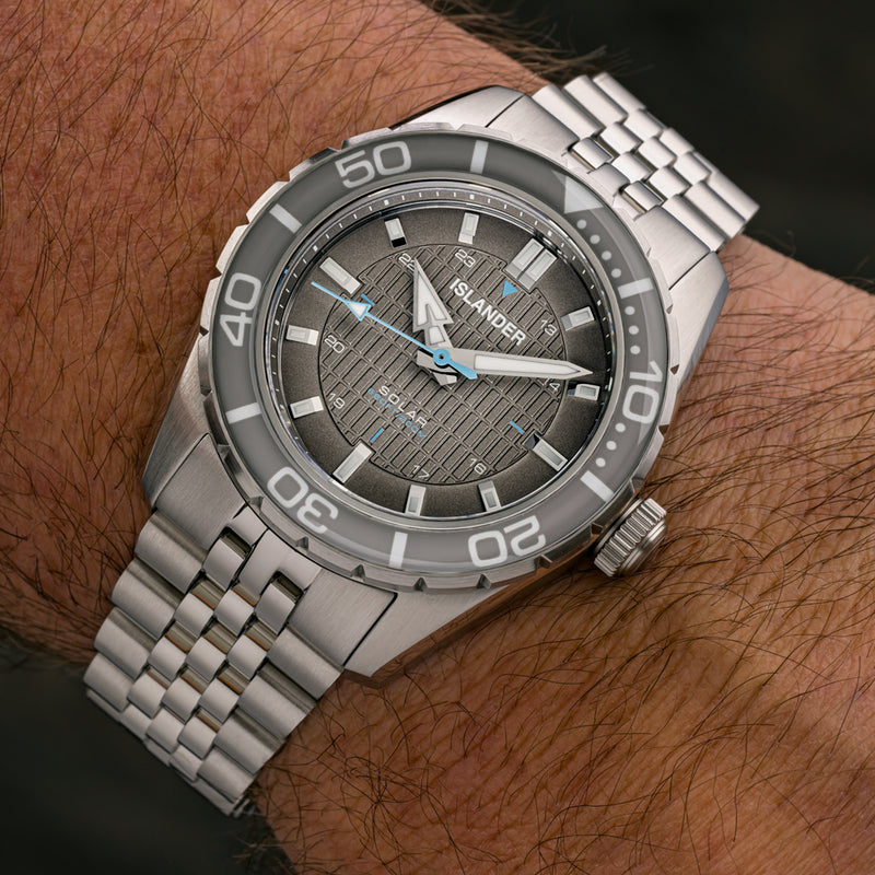 Islander Saltaire 38mm Solar Dive Watch with Grey Dial #ISL-359