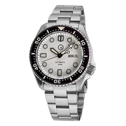 Islander White Dial Automatic Dive Watch with Solid-Link Bracelet, AR Sapphire Crystal, Luminous Ceramic Bezel Insert #ISL-35