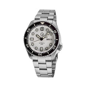 Islander White Dial Automatic Dive Watch with Solid-Link Bracelet, AR Sapphire Crystal, Luminous Ceramic Bezel Insert #ISL-35