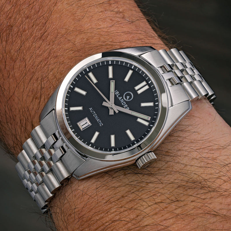 Islander Brookville Hi-Beat Automatic Dress Watch with Black Dial, AR Sapphire Crystal #ISL-36