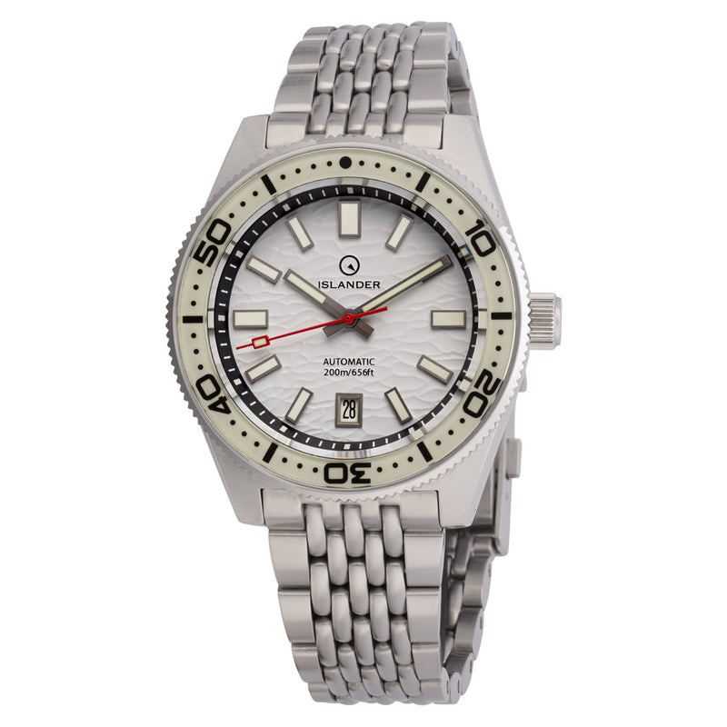 Islander Northport Automatic Dive Watch with White Ripple Dial #ISL-360