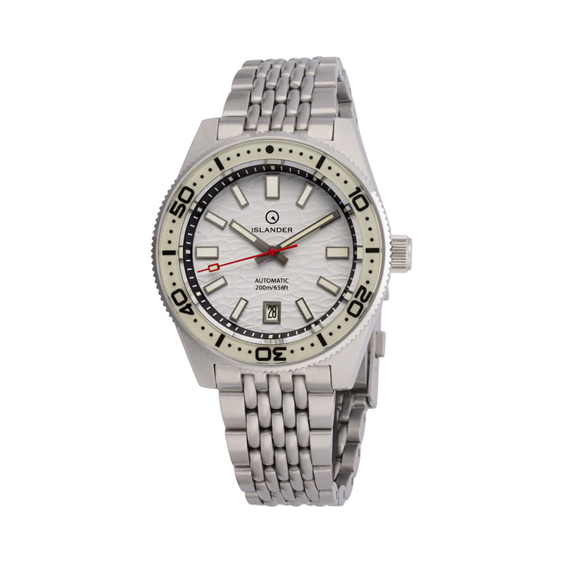 Islander Northport Automatic Dive Watch with White Ripple Dial #ISL-360