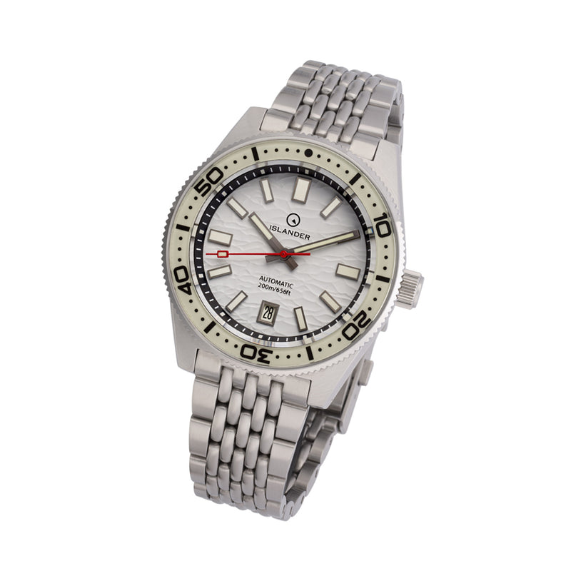 Islander Northport Automatic Dive Watch with White Ripple Dial #ISL-360
