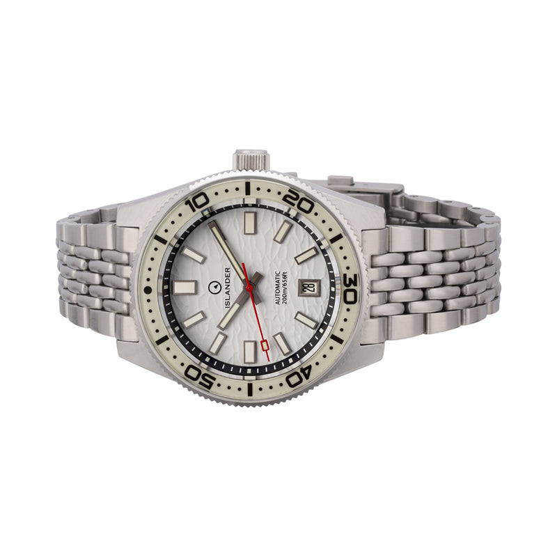 Islander Northport Automatic Dive Watch with White Ripple Dial #ISL-360