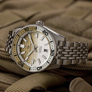 Islander Northport Automatic Dive Watch with Khaki to White Ripple Dial #ISL-361