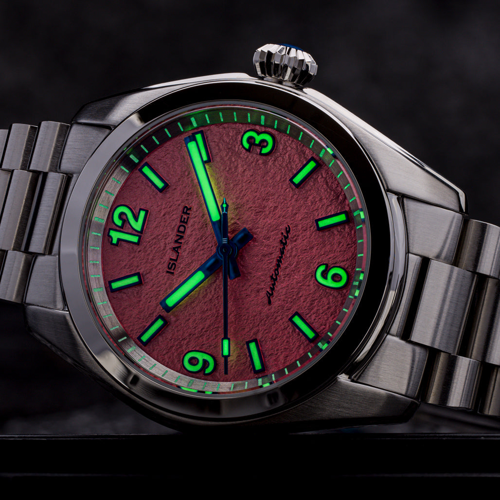 Islander Brookville Calligraphy Edition Watch with Coral Parchment