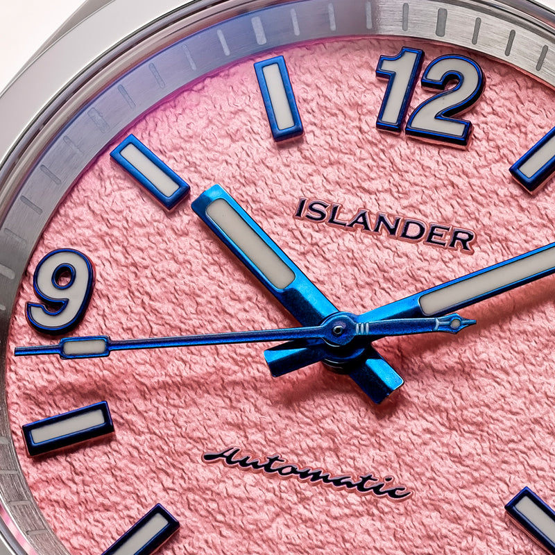 Islander Brookville Calligraphy Edition Watch with Coral Parchment Dial #ISL-367
