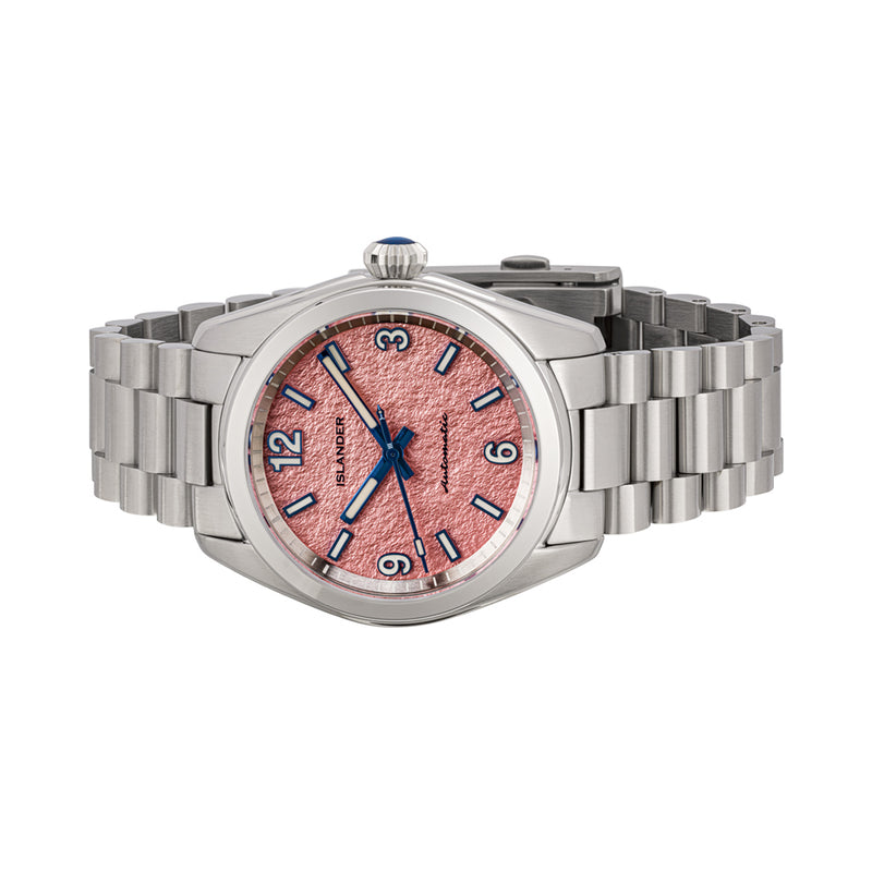 Islander Brookville Calligraphy Edition Watch with Coral Parchment Dial #ISL-367