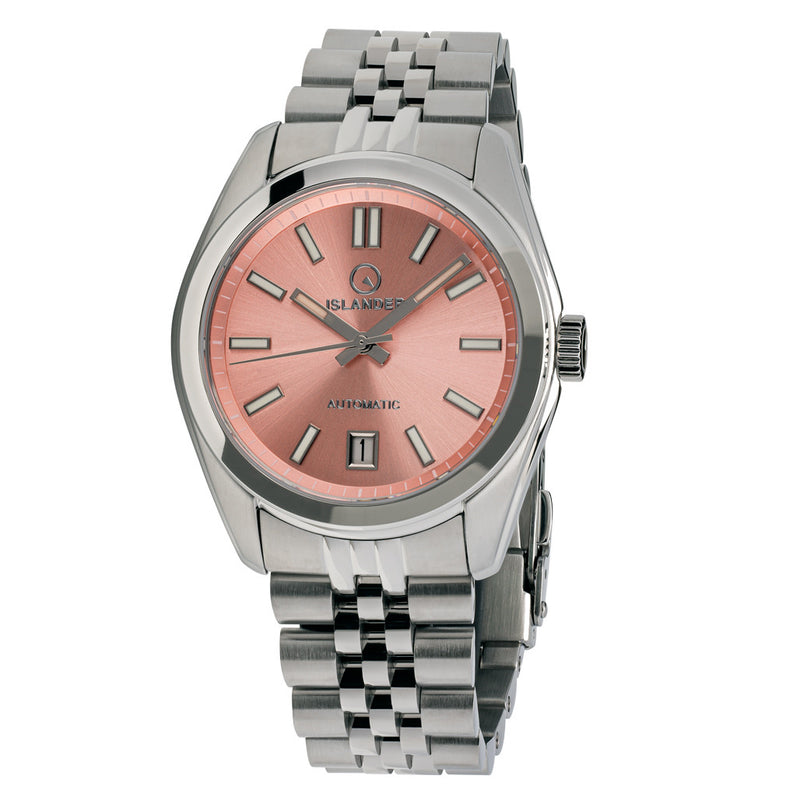 Islander Brookville Hi-Beat Automatic Dress Watch with Salmon Dial, AR Sapphire Crystal #ISL-37 zoom