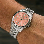 Islander Brookville Hi-Beat Automatic Dress Watch with Salmon Dial, AR Sapphire Crystal #ISL-37 wrist