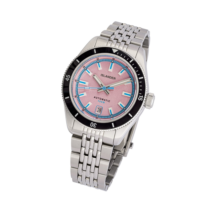 Islander Port Jefferson Skin Diver Automatic Watch with Miami Pink Dial #ISL-372