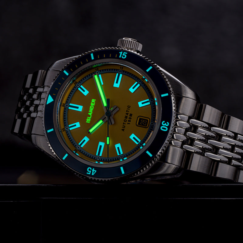 Islander Port Jefferson Skin Diver Automatic Watch with Champagne Gold Dial #ISL-373