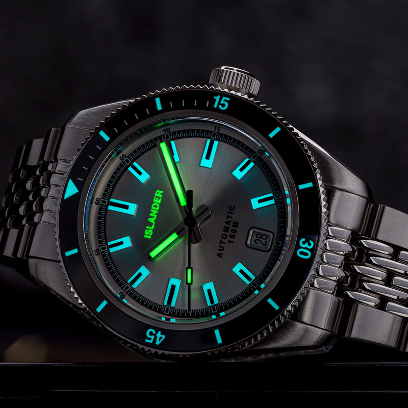Islander Port Jefferson Skin Diver Automatic Watch with Silver Dial #ISL-374