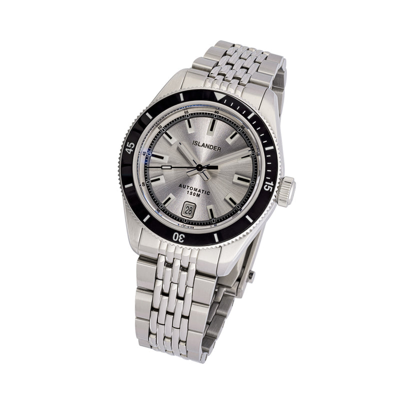 Islander Port Jefferson Skin Diver Automatic Watch with Silver Dial #ISL-374