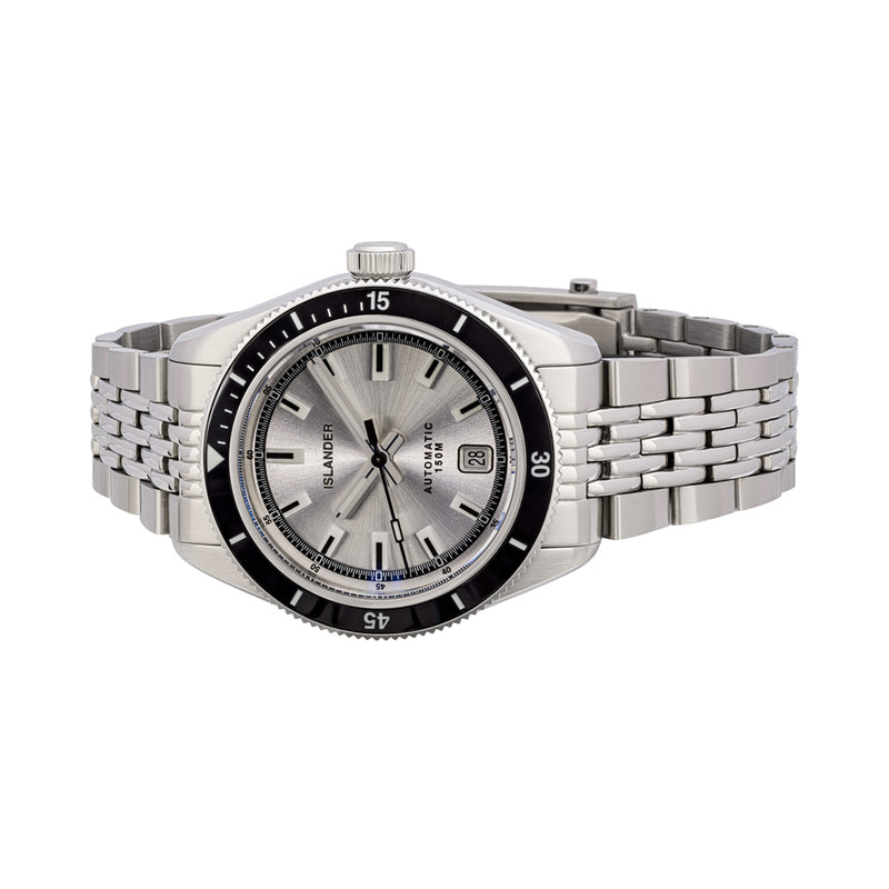 Islander Port Jefferson Skin Diver Automatic Watch with Silver Dial #ISL-374