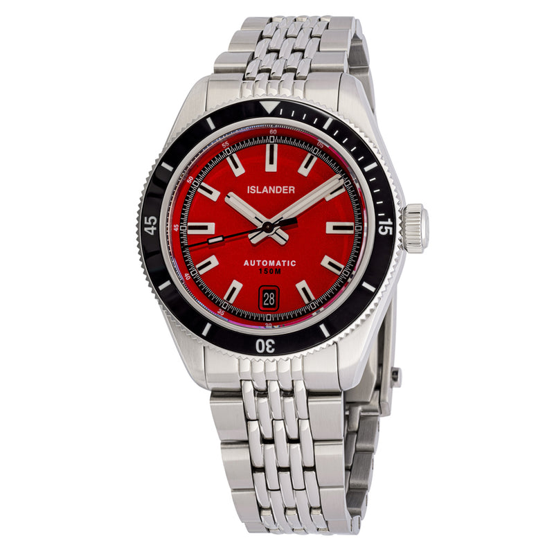 Islander Port Jefferson Skin Diver Automatic Watch with Red Dial #ISL-375