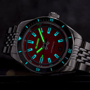 Islander Port Jefferson Skin Diver Automatic Watch with Red Dial #ISL-375