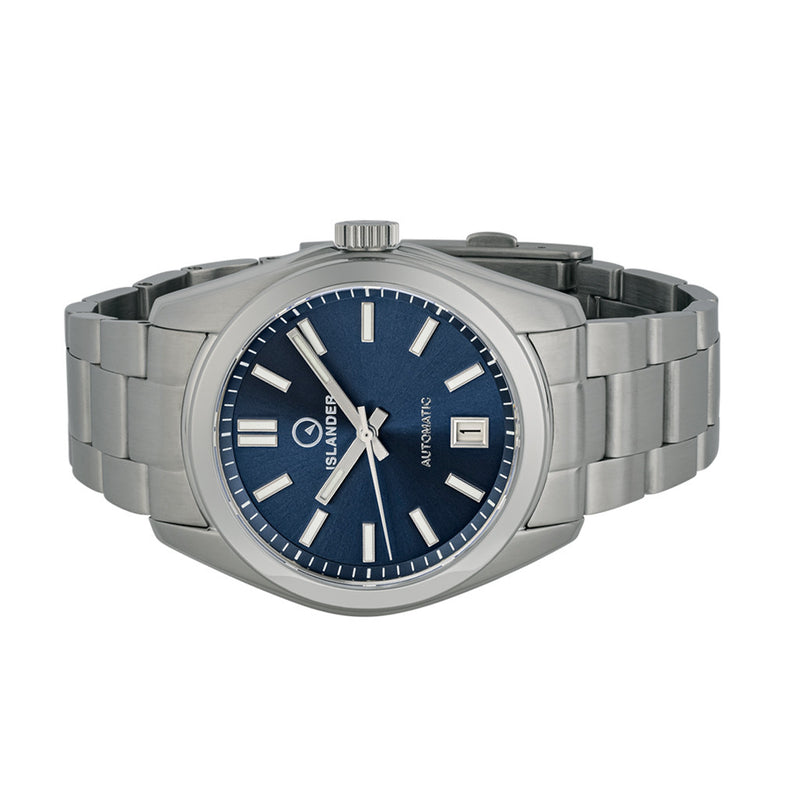 Islander Brookville Hi-Beat Automatic Dress Watch with Blue Dial, AR Sapphire Crystal #ISL-38 side