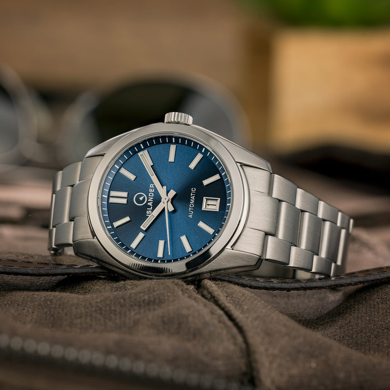 Islander Brookville Hi-Beat Automatic Dress Watch with Blue Dial, AR Sapphire Crystal #ISL-38 lifestyle