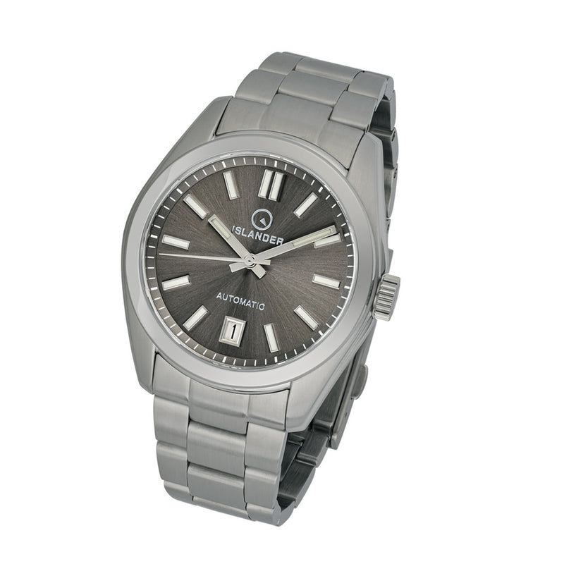 Islander Brookville Hi-Beat Automatic Dress Watch with Grey Dial, AR Sapphire Crystal #ISL-39 tilt