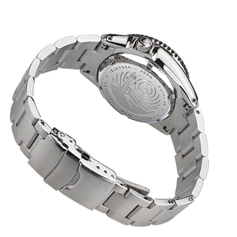 Islander 38mm Automatic Dive Watch with Solid-Link Bracelet, AR Sapphire Crystal, and Luminous Sapphire Bezel Insert #ISL-49