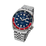 Islander 43mm Automatic Dual-Time Watch with Solid-Link Bracelet, AR Sapphire Crystal, and Luminous Sapphire Bezel Insert #ISL-50