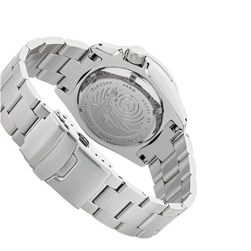 Islander Luminous Dial Automatic Dive Watch with Solid-Link Bracelet, AR Sapphire Crystal, and Luminous Ceramic Bezel Insert #ISL-61