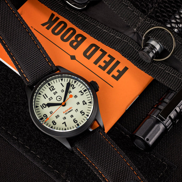 Islander ISL-83 Black DLC Automatic Field Watch with Luminous Dial Lifestyle