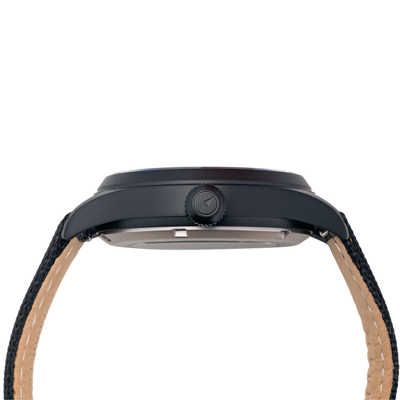 Islander ISL-83 Black DLC Automatic Field Watch with Luminous Dial Crown