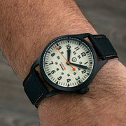 Islander ISL-83 Black DLC Automatic Field Watch with Luminous Dial Wrist
