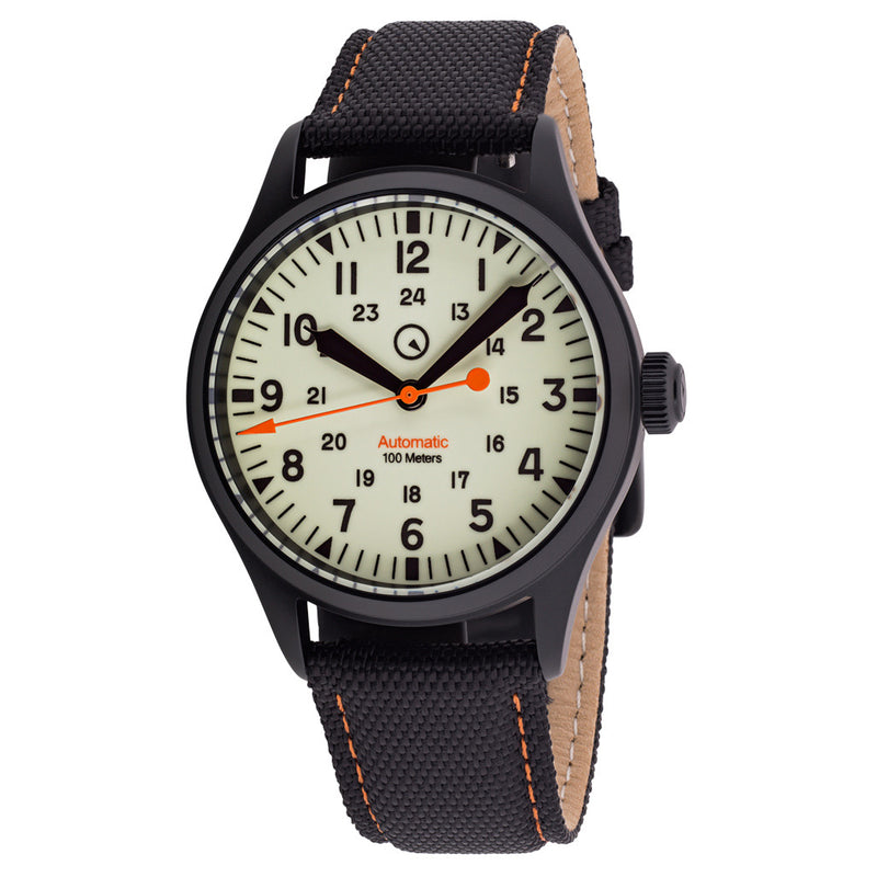 Islander ISL-83 Black DLC Automatic Field Watch with Luminous Dial Zoom