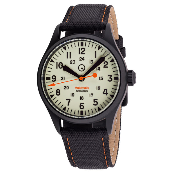 Islander ISL-83 Black DLC Automatic Field Watch with Luminous Dial Zoom