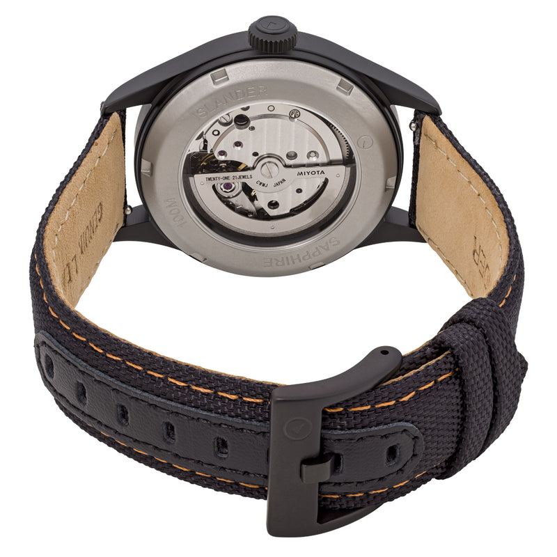 Islander Mitchel Black DLC Automatic Field Watch with Luminous Dial #ISL-83