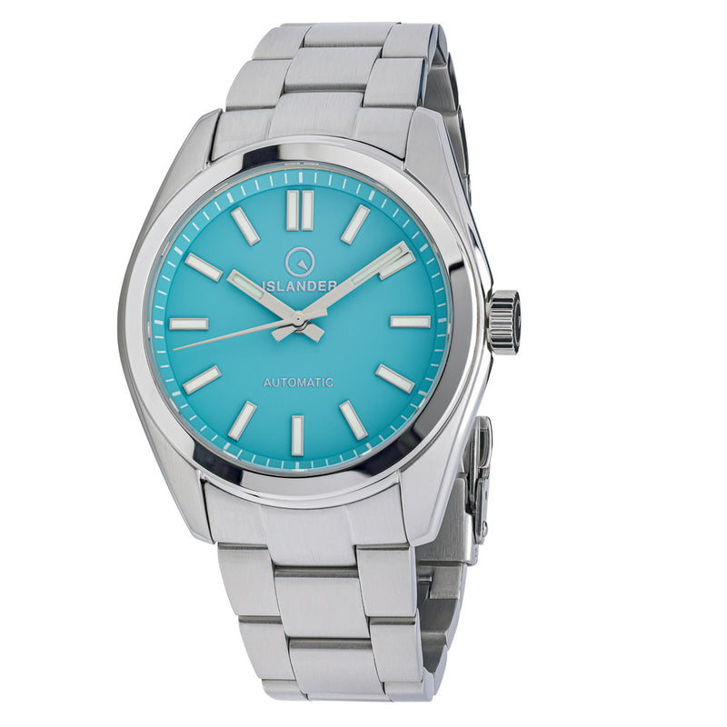 TEXT EXCLUSIVE - Islander Brookville Hi-Beat Automatic Dress Watch with Robin's Egg Blue Dial, AR Sapphire Crystal #ISL-85 zoom