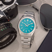 Islander Brookville Hi-Beat Automatic Dress Watch with Robin's Egg Blue Dial, AR Sapphire Crystal #ISL-85 lifestyle