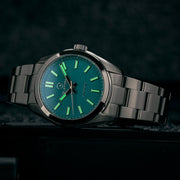 TEXT EXCLUSIVE - Islander Brookville Hi-Beat Automatic Dress Watch with Robin's Egg Blue Dial, AR Sapphire Crystal #ISL-85 lume